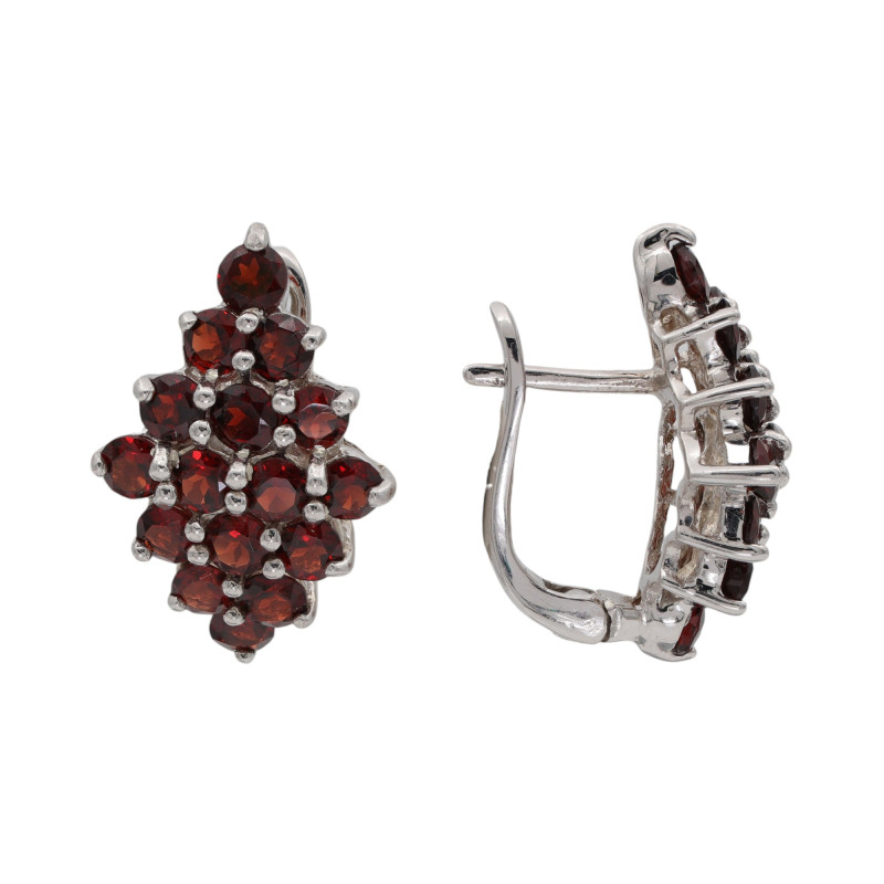 Серьги из серебра с гранатом