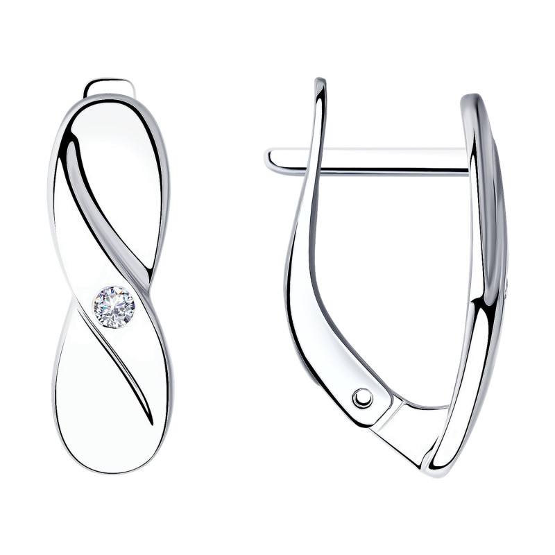 Серьги из серебра с бриллиантами