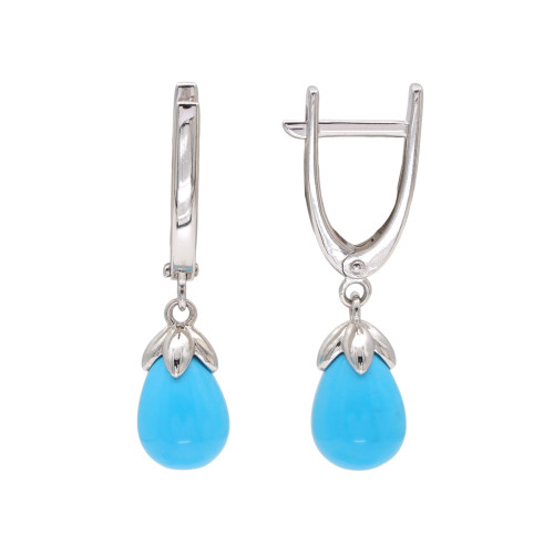 Серьги из серебра с бирюзой