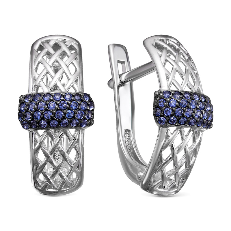 Серьги серебряные с кварцем