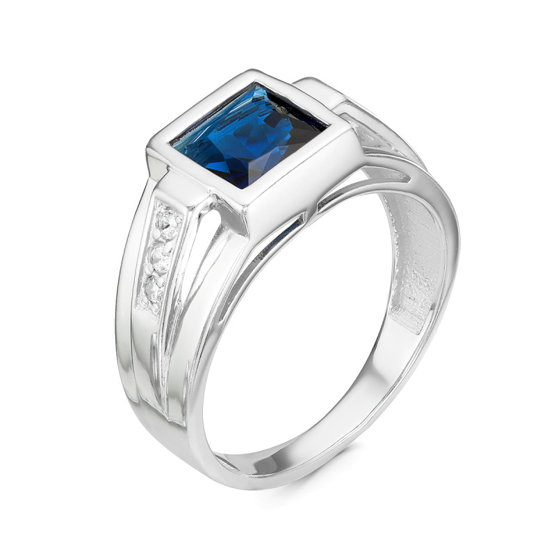 Кольцо с кварцем и фианитами