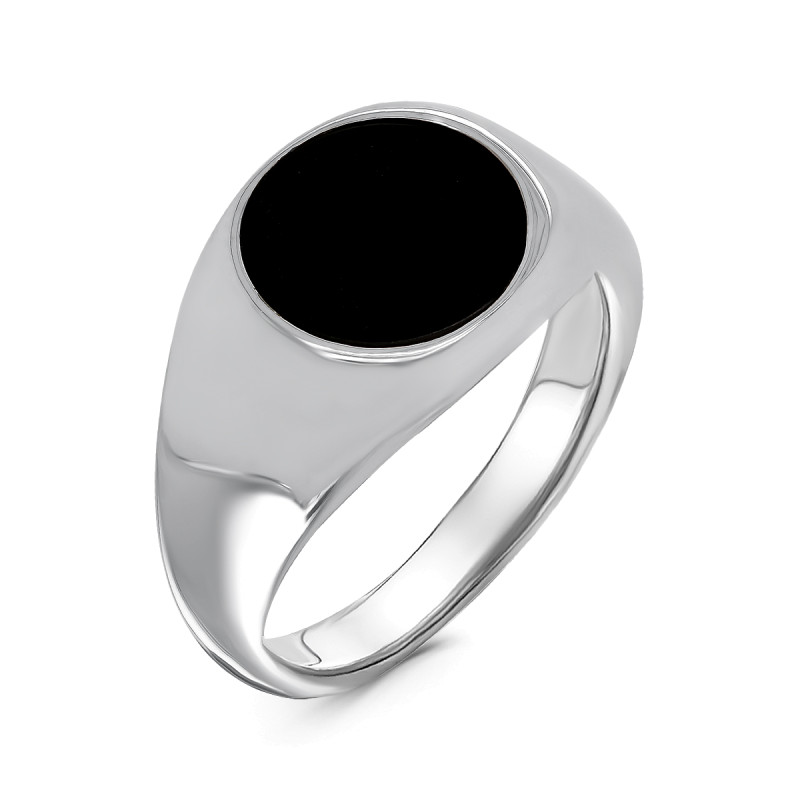 Кольцо с черным фианитом