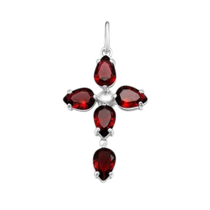 Подвеска-крест с кварцем