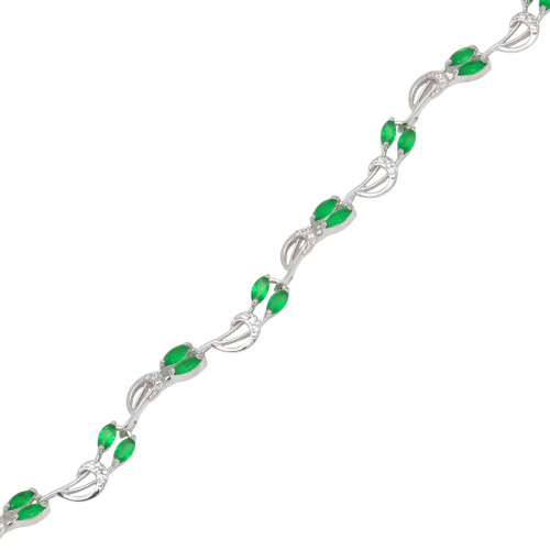 Браслет с кварцем и фианитами