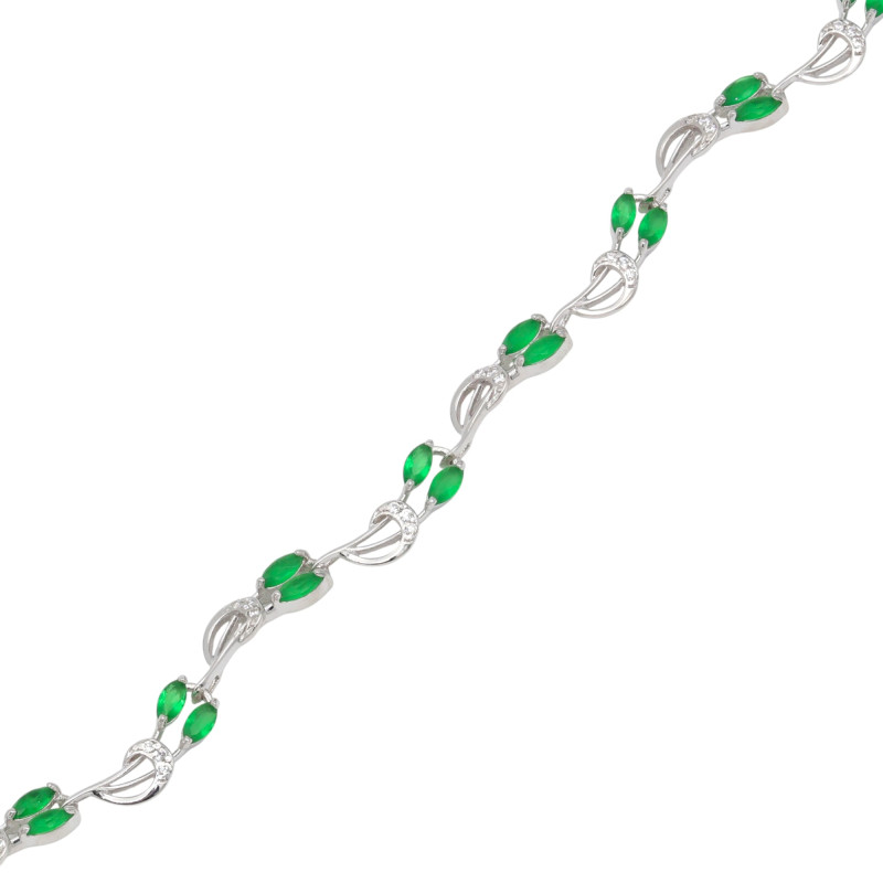 Браслет с кварцем и фианитами