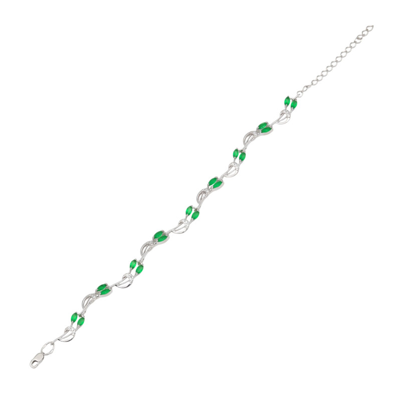 Браслет с кварцем и фианитами