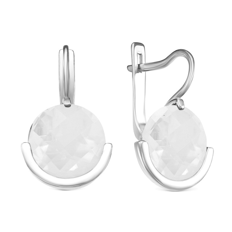 Серьги серебряные с кварцем