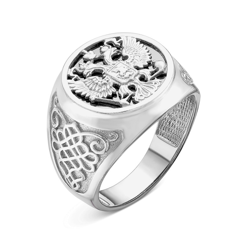 Кольцо с чёрным фианитом