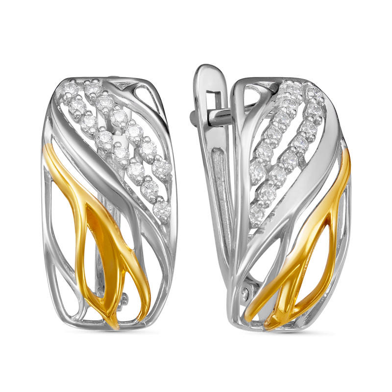 Серьги с фианитами