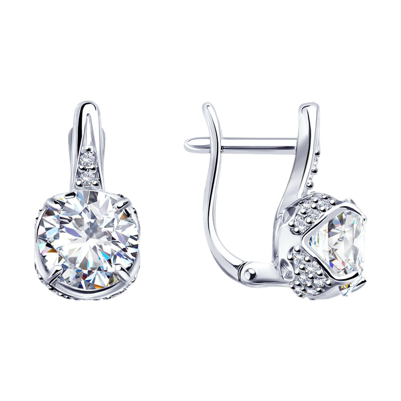 Серьги с фианитом