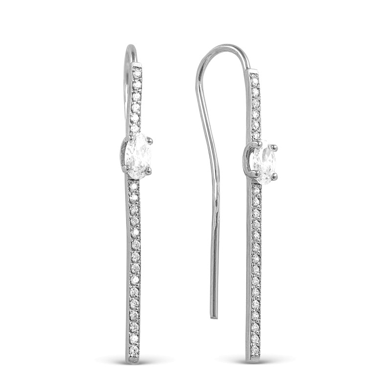 Серьги серебряные с фианитами