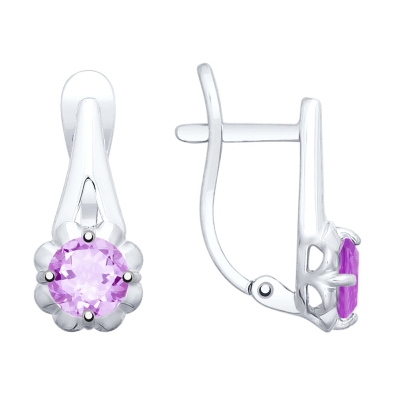 Серьги с аметистом