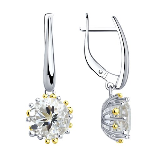 Серебряные серьги с горным хрусталём