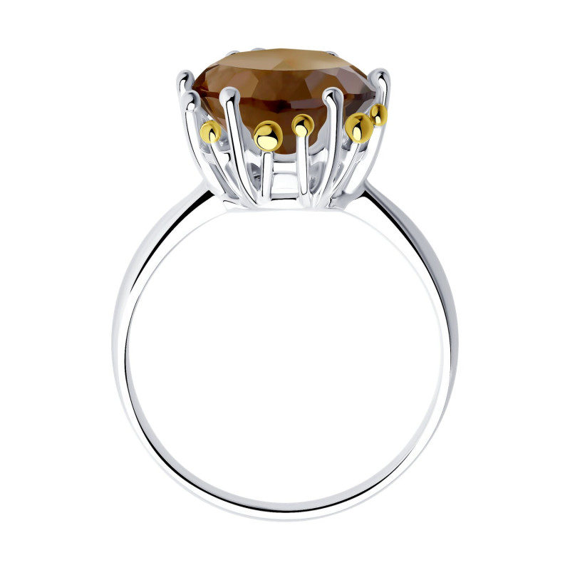 Кольцо серебряное с раухтопазом