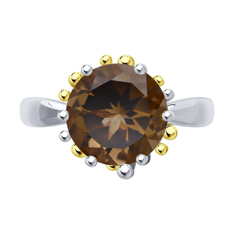 Кольцо серебряное с раухтопазом