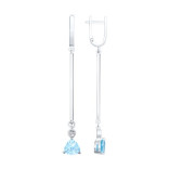 Серьги с топазом и фианитами