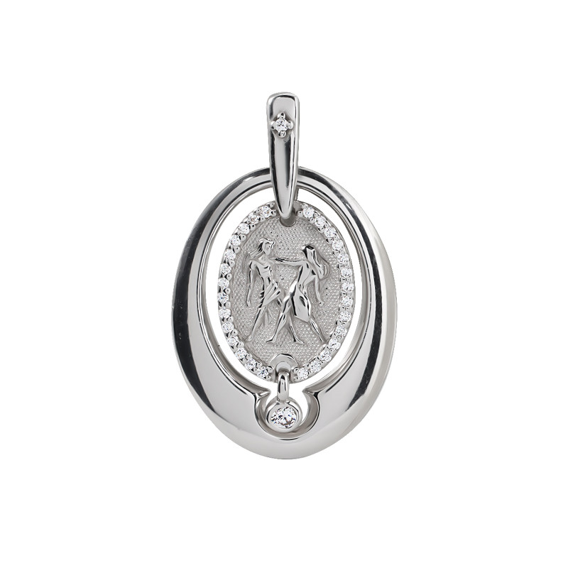 Подвеска "Близнецы" с фианитом