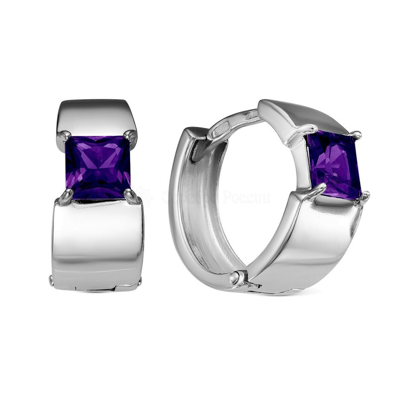 Серьги из серебра с кварцем