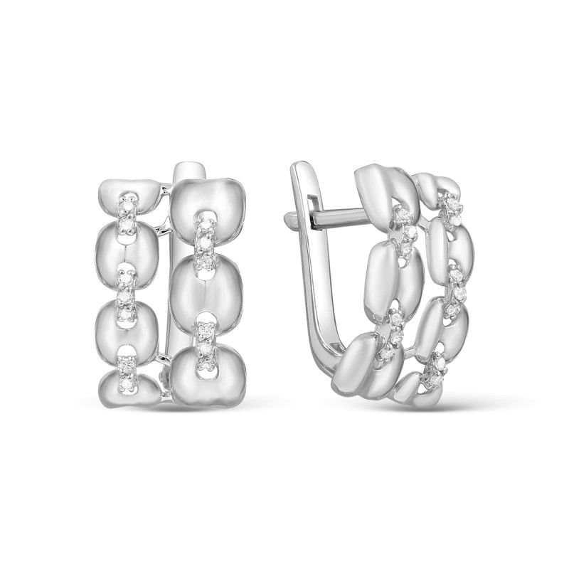 Серьги серебряные с фианитами