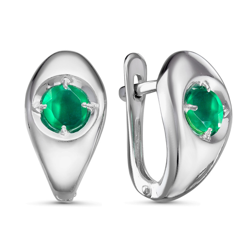 Серьги серебряные с кварцем