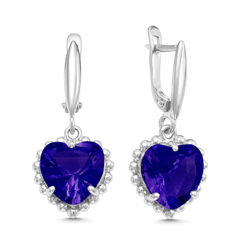 Серьги с плавленным кварцем