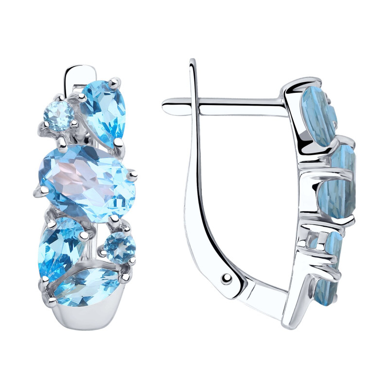 Серебряные серьги с топазами