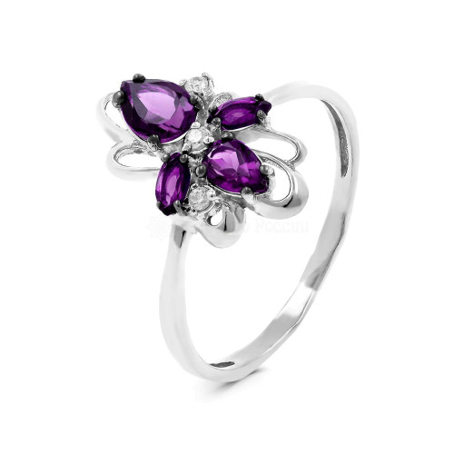 Кольцо серебряное с аметистом