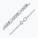 Серебряная цепь плетения фигаро