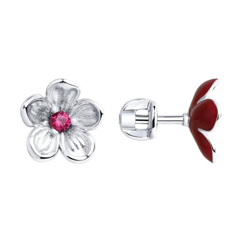 Комплект: серьги-пусеты и кольцо