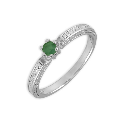 Серебряное кольцо с изумрудом