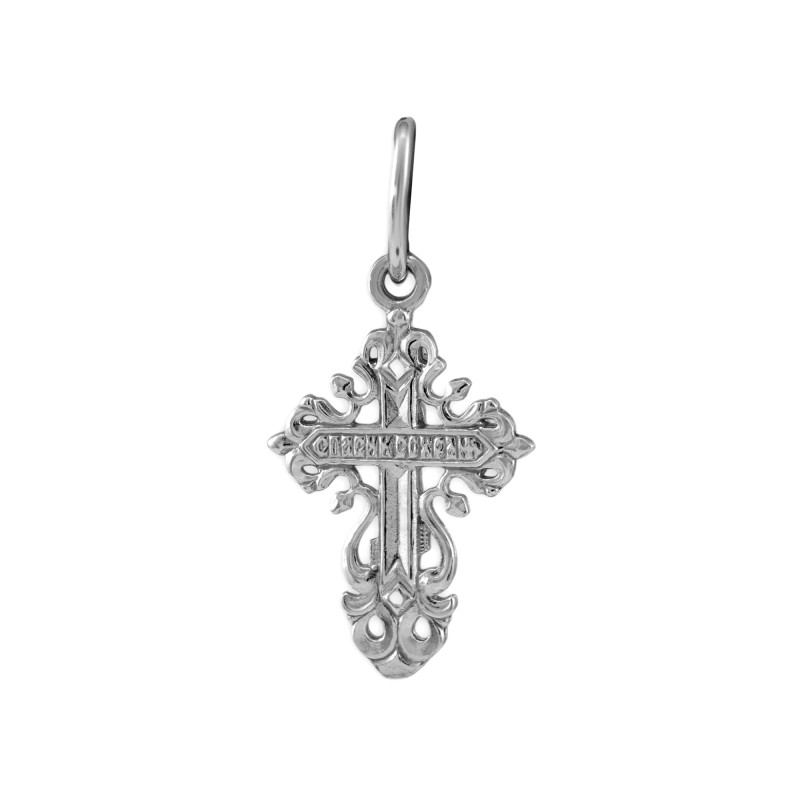 Серебряный крест с сапфирами
