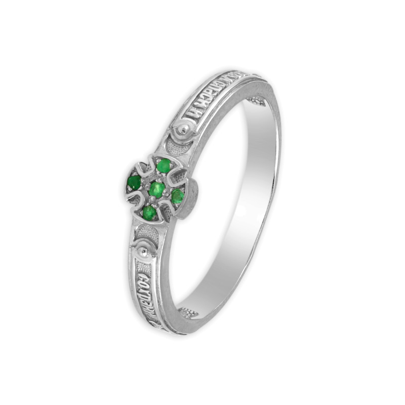 Кольцо из серебра с изумрудом