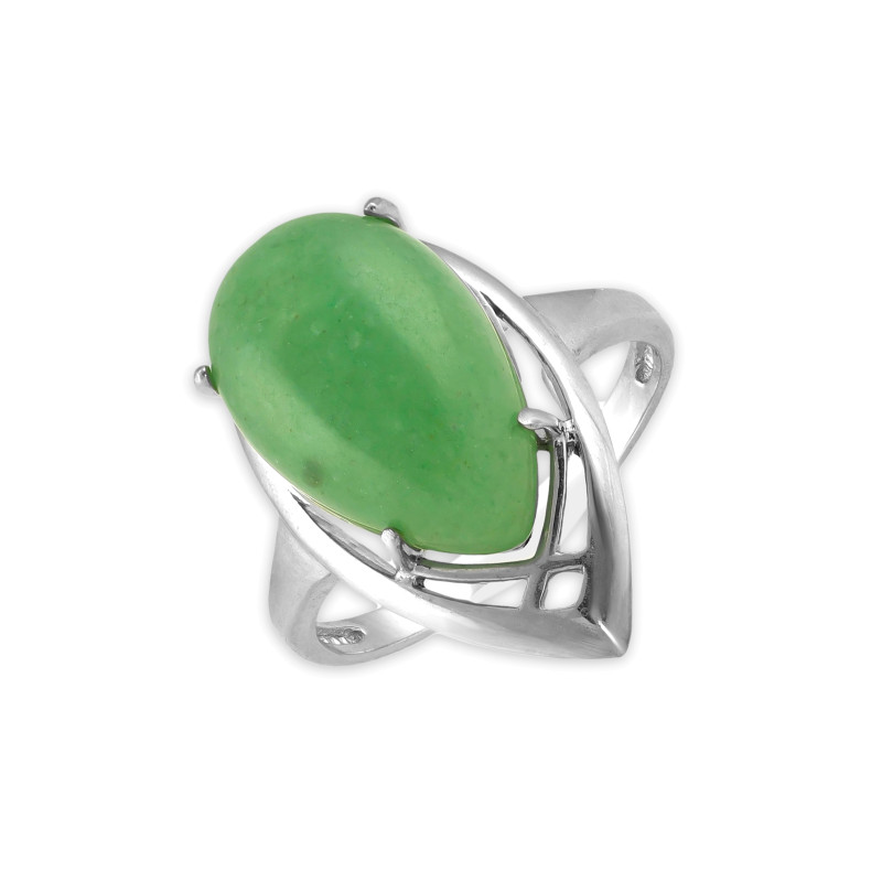Кольцо серебряное с натуральным нефритом