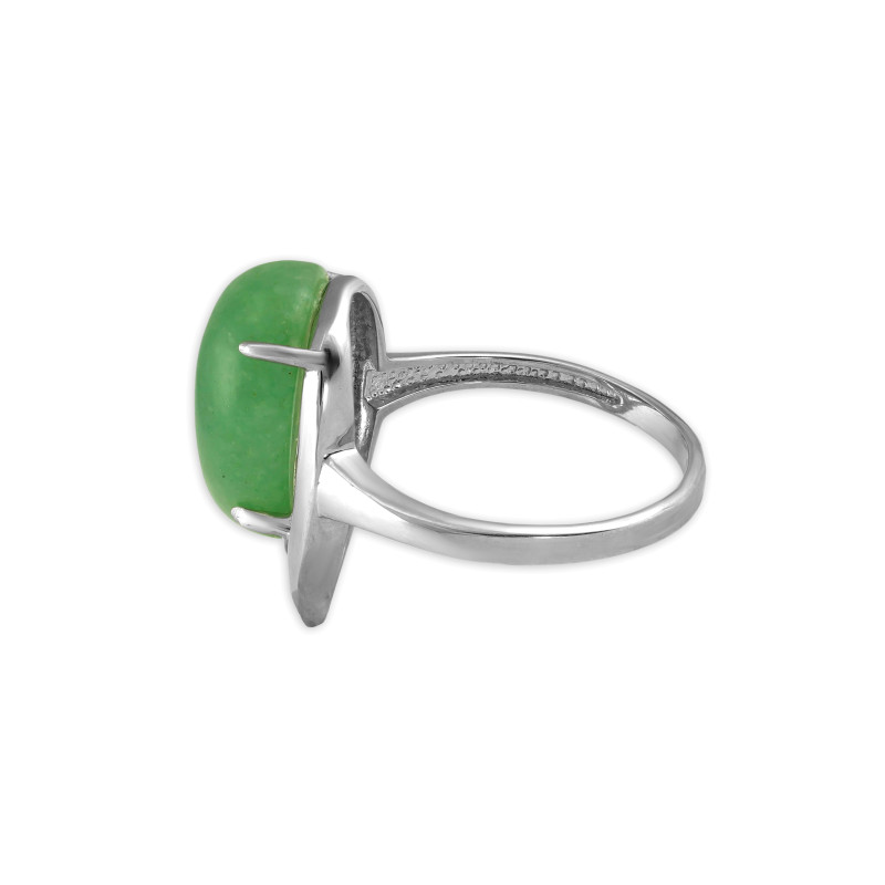 Кольцо серебряное с натуральным нефритом