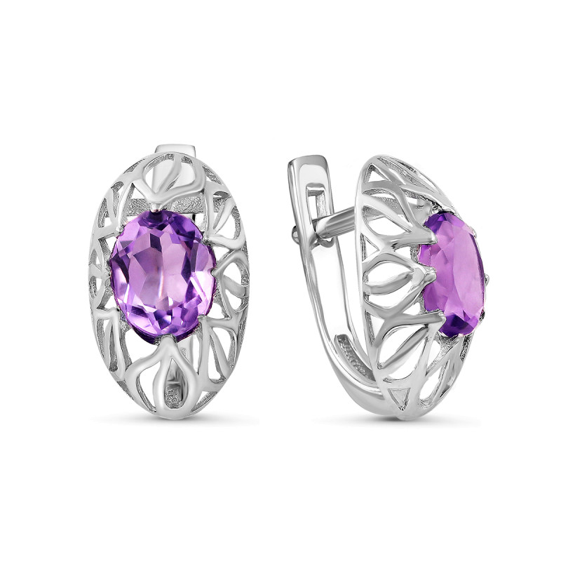 Серьги серебряные с аметистом