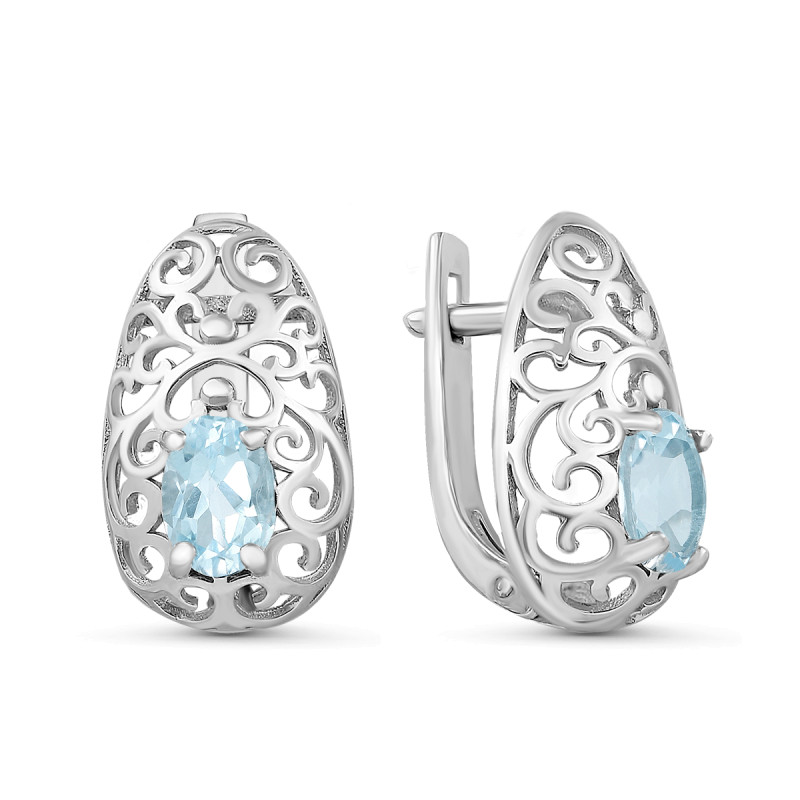 Серьги серебряные с топазом