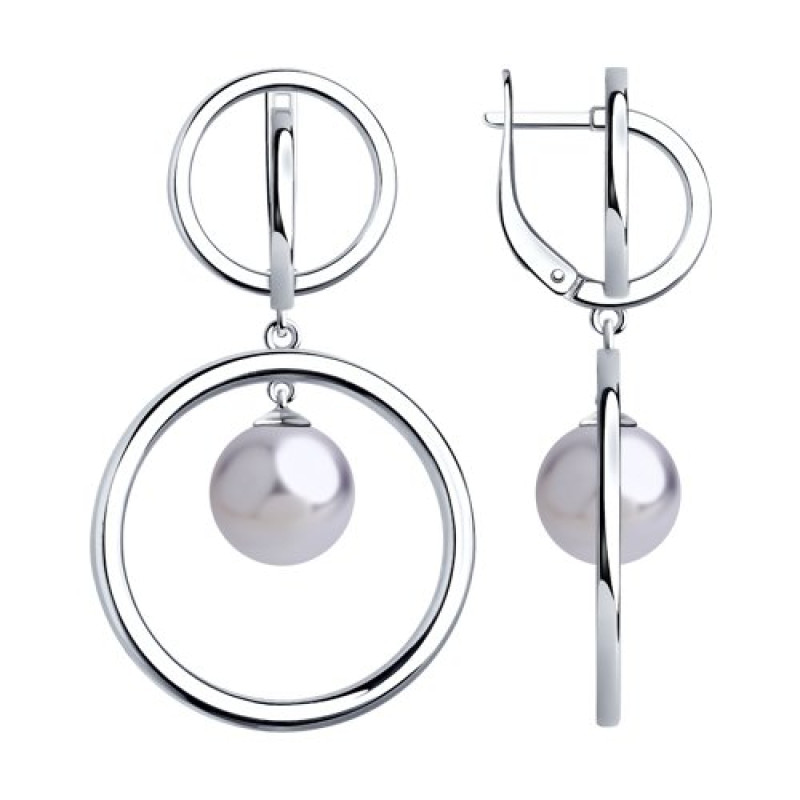 Серьги с синтетическим жемчугом