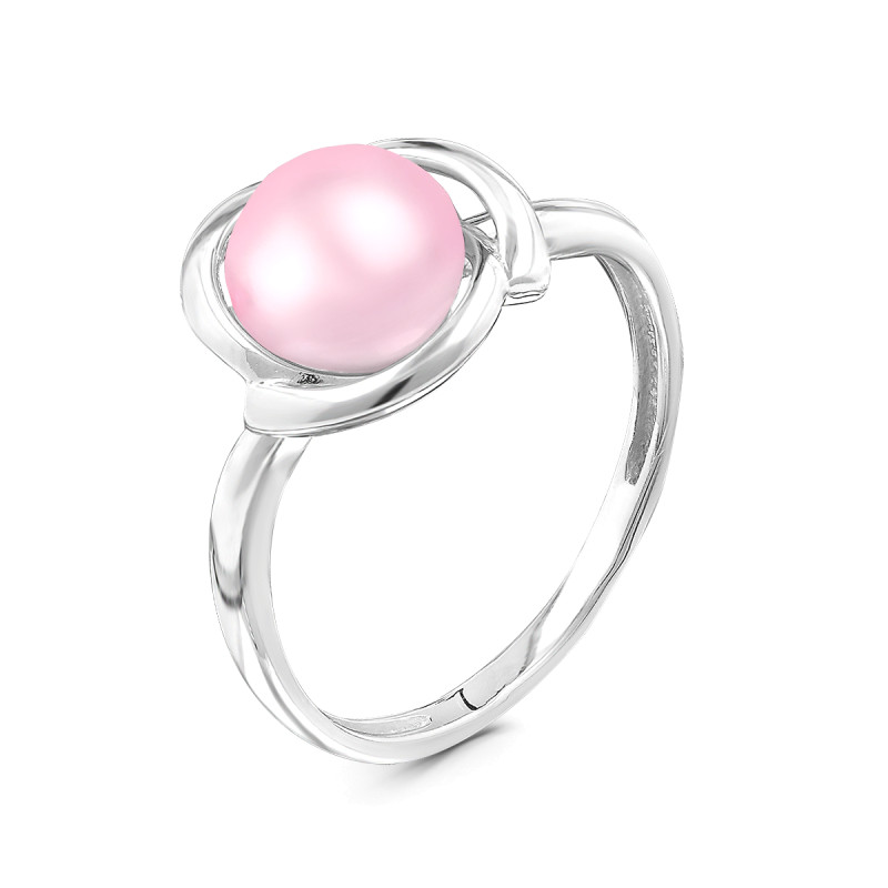 Кольцо с розовым жемчугом