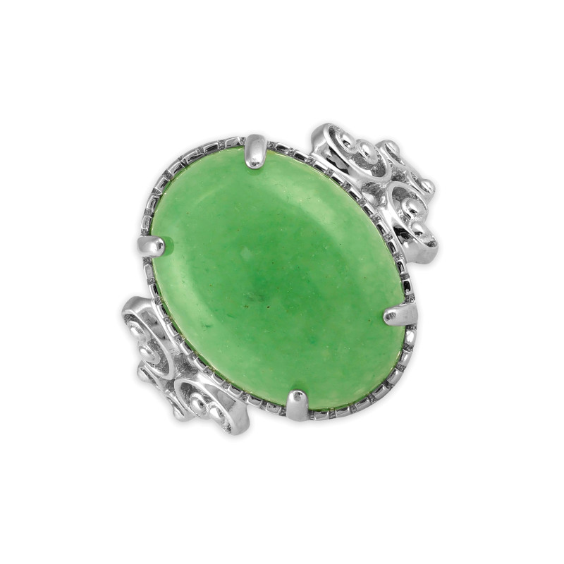 Кольцо серебряное с натуральным нефритом