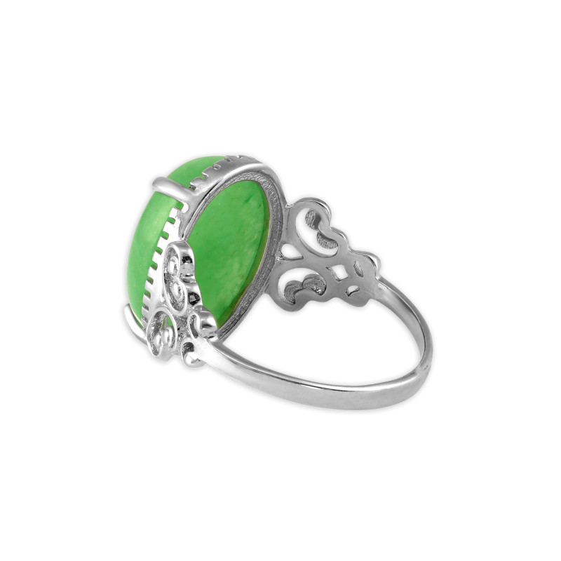 Кольцо серебряное с натуральным нефритом