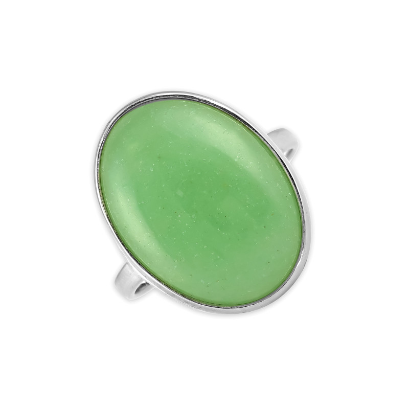 Серебряное кольцо с натуральным нефритом