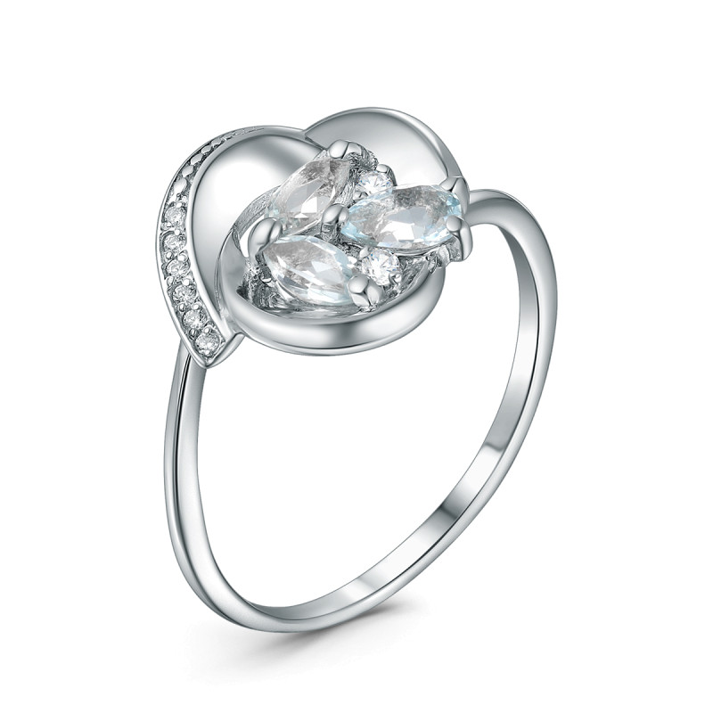 Кольцо с топазами и фианитами