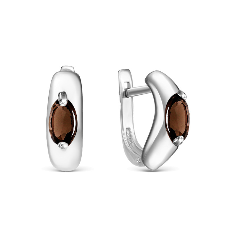 Серьги серебряные с раухтопазом