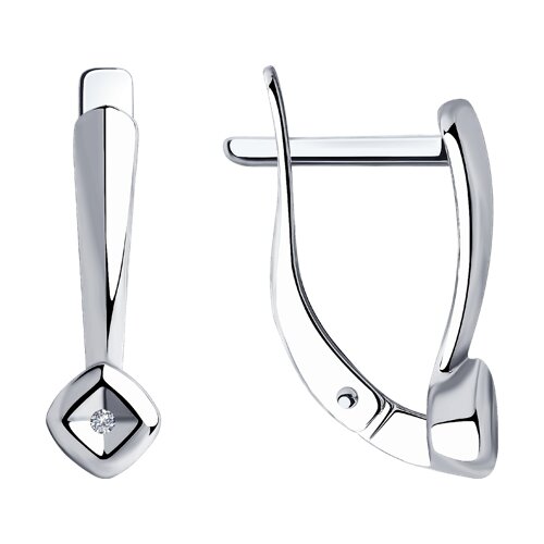 Серебряные серьги с бриллиантами