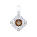 Подвеска из серебра с раухтопазом и фианитами