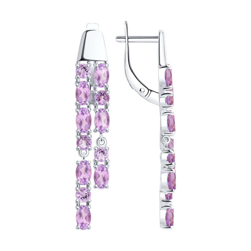 Серьги серебряные с аметистами