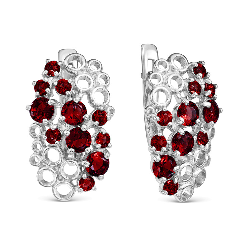 Серьги серебряные с кварцем