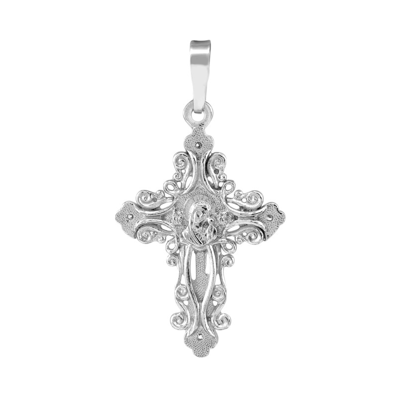 Крест из серебра с образом Пресвятой Богородицы