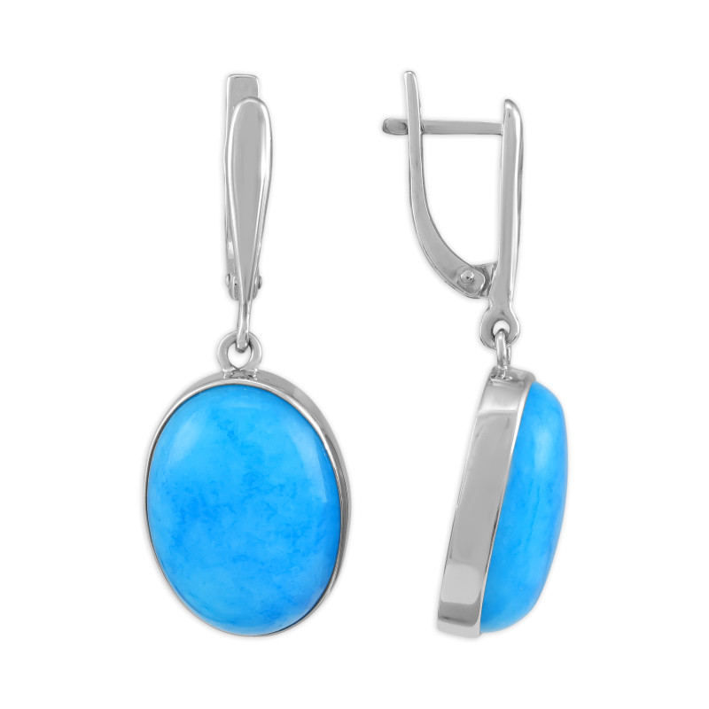 Серебряные серьги с халцедоном