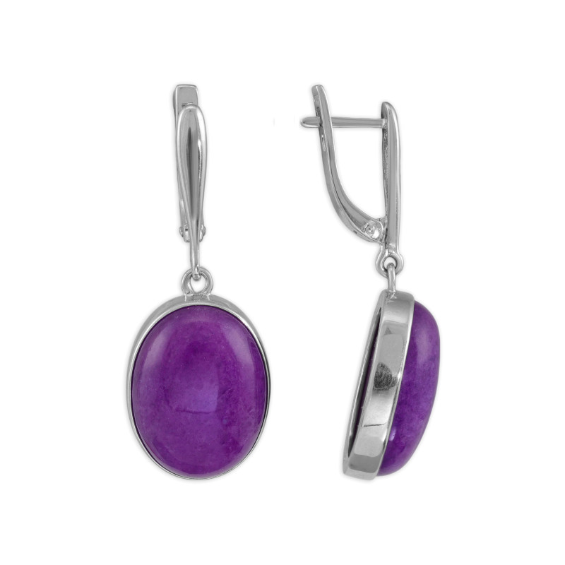 Серебряные серьги с халцедоном